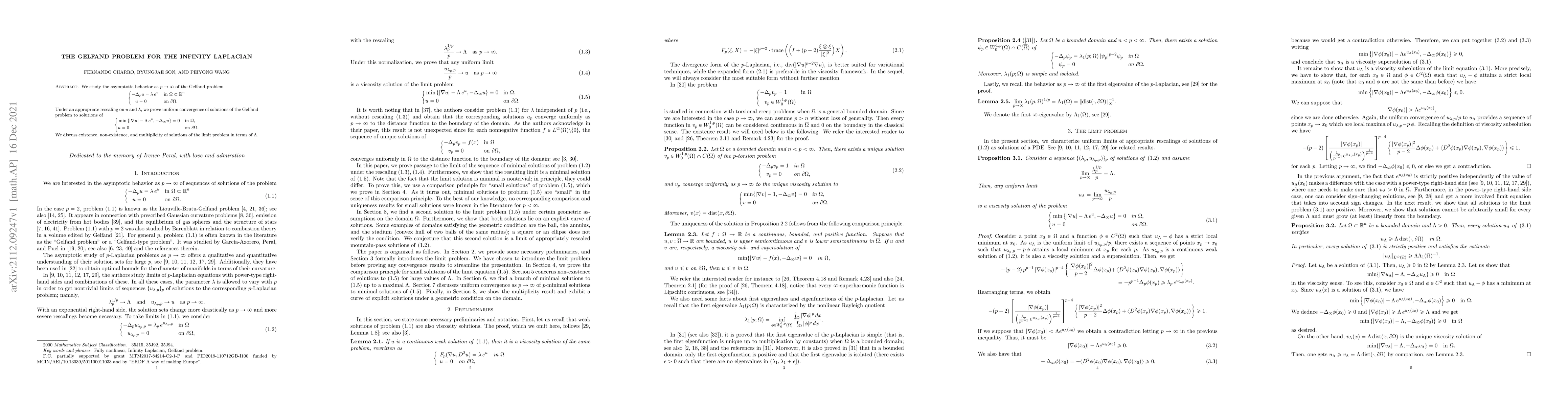 Thumbnail for The Gelfand problem for the Infinity Laplacian