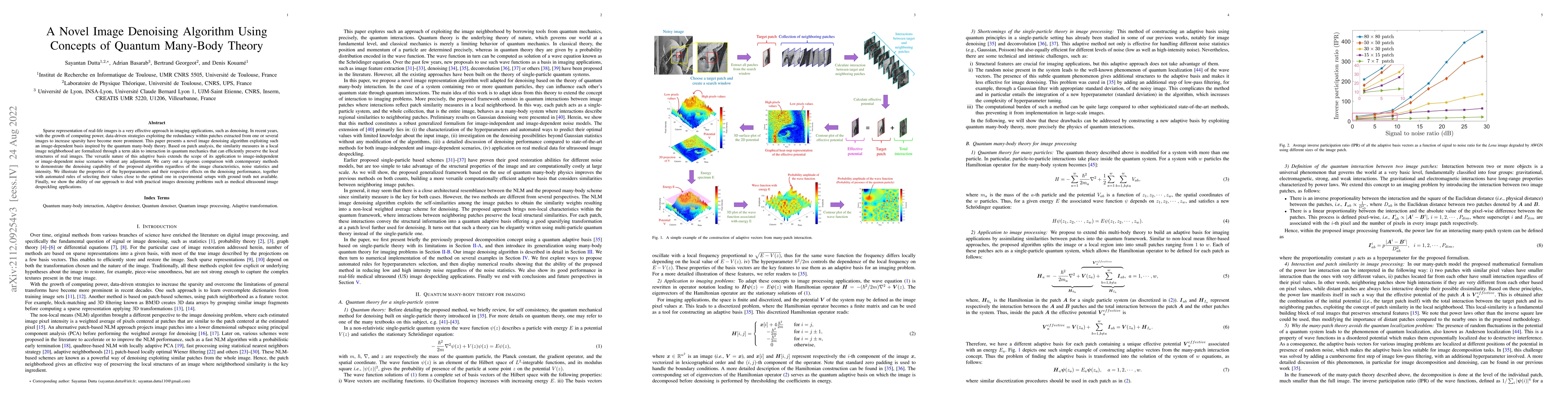 Thumbnail for A Novel Image Denoising Algorithm Using Concepts of Quantum Many-Body
  Theory