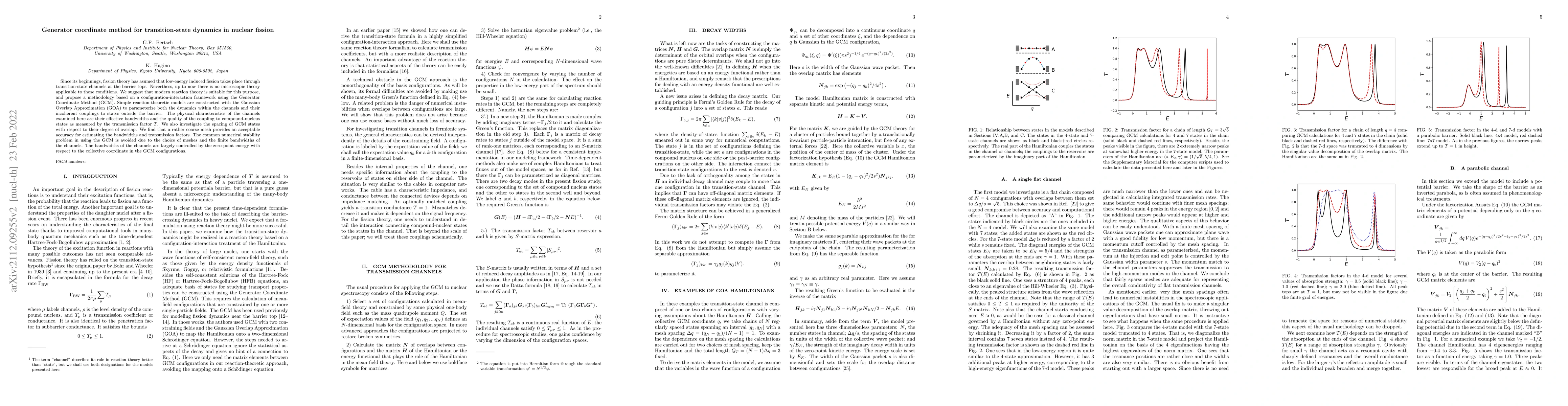 Thumbnail for Generator coordinate method for transition-state dynamics in nuclear
  fission