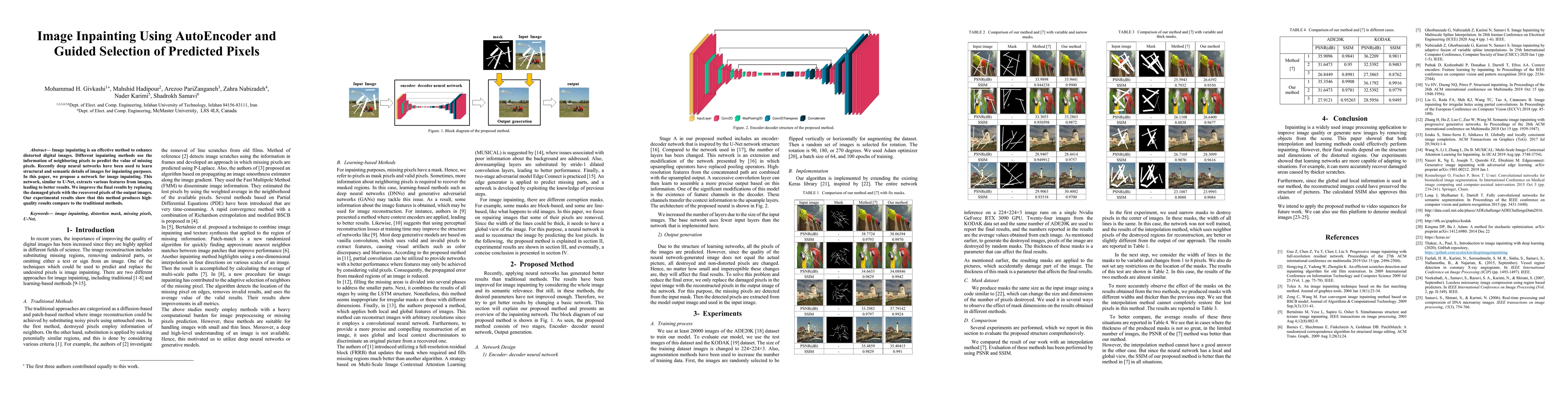 Thumbnail for Image Inpainting Using AutoEncoder and Guided Selection of Predicted
  Pixels