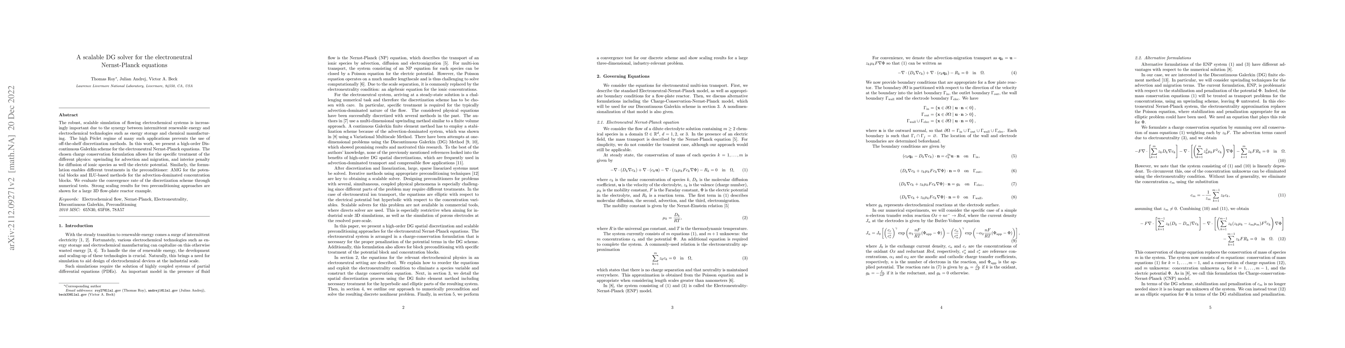 Thumbnail for A scalable DG solver for the electroneutral Nernst-Planck equations