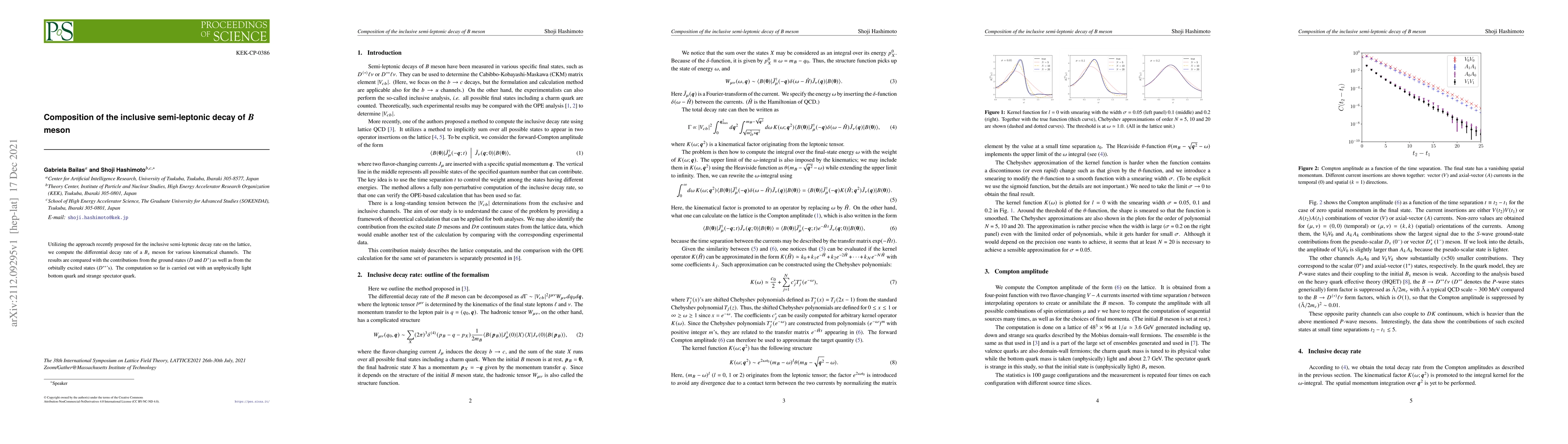 Thumbnail for Composition of the inclusive semi-leptonic decay of B meson