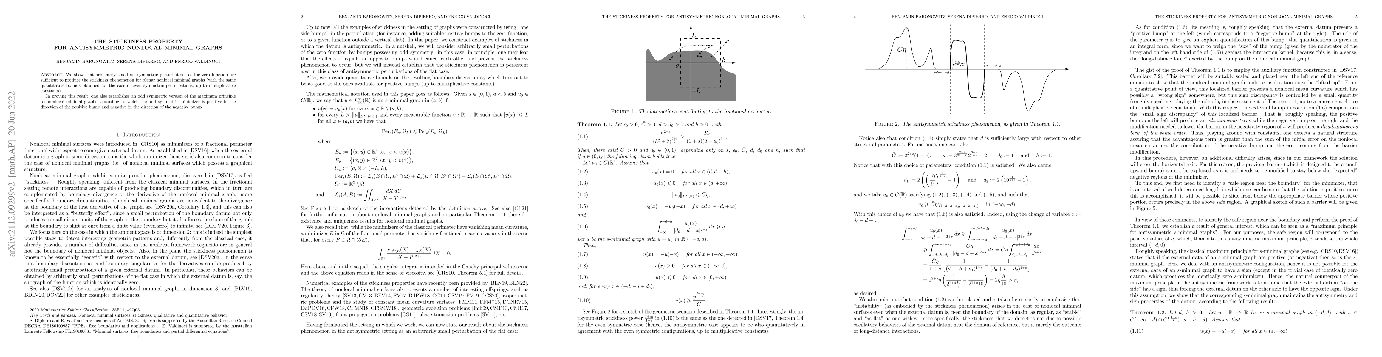 Thumbnail for The stickiness property for antisymmetric nonlocal minimal graphs