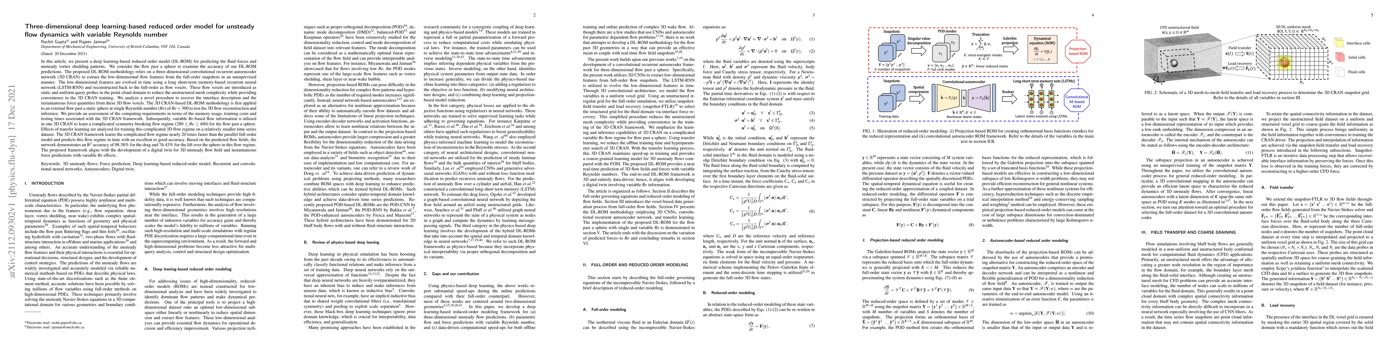 Thumbnail for Three-dimensional deep learning-based reduced order model for unsteady
  flow dynamics with variable Reynolds number