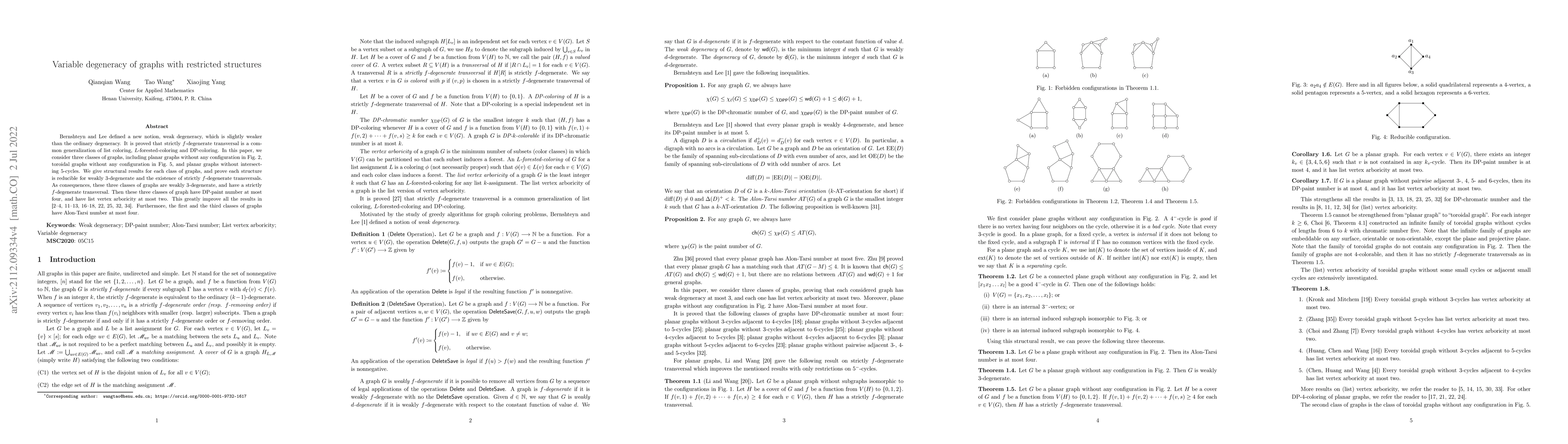 Thumbnail for Variable degeneracy of graphs with restricted structures