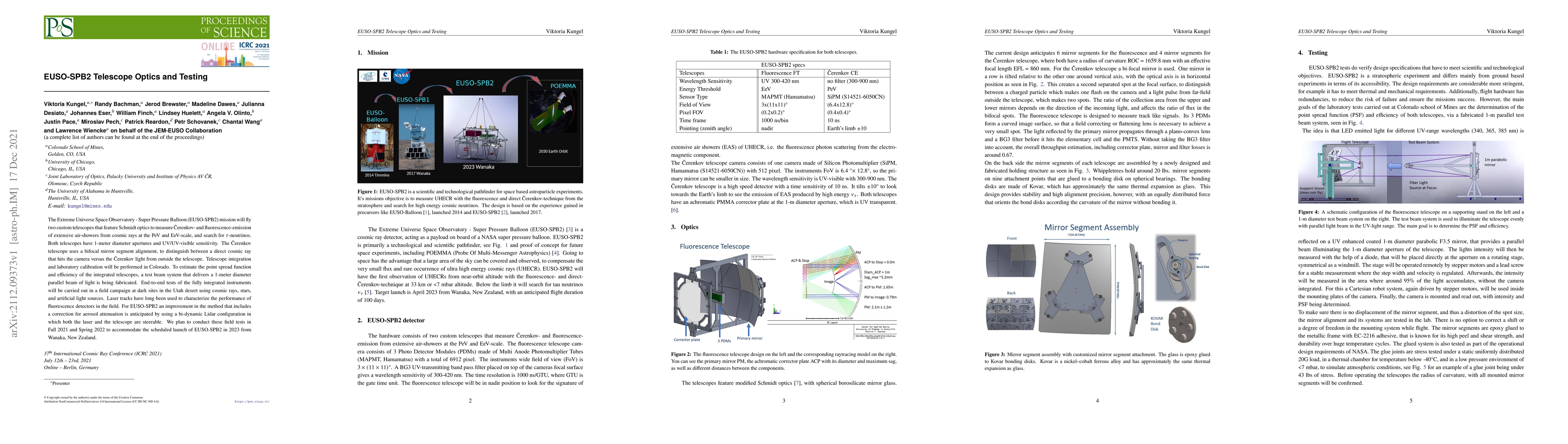 Thumbnail for EUSO-SPB2 Telescope Optics and Testing