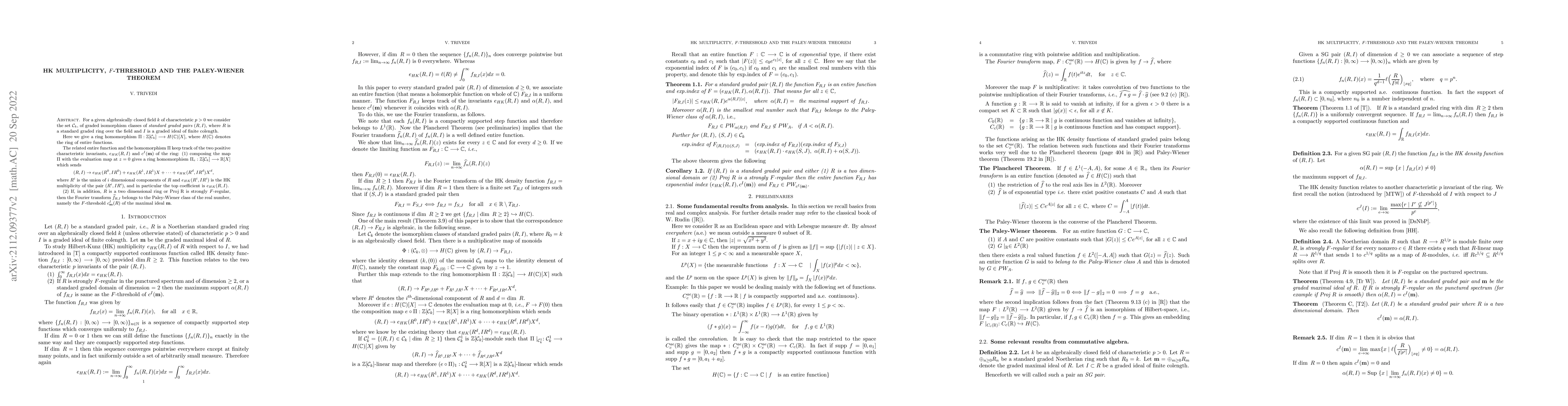 Thumbnail for HK multiplicity, $F$-threshold and the Paley-Wiener theorem