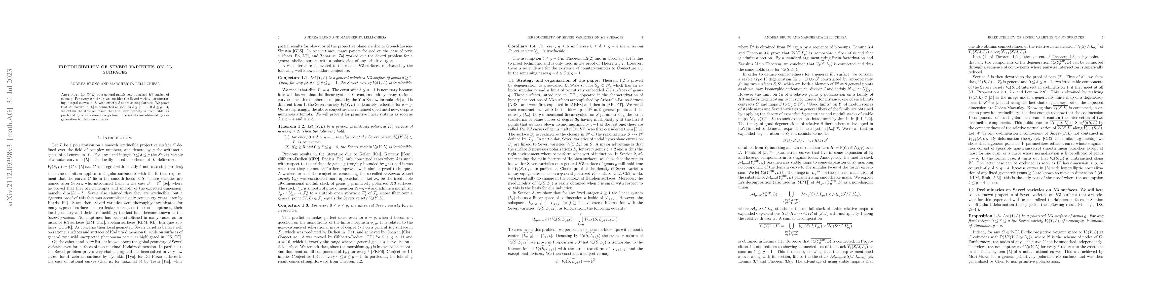 Thumbnail for Irreducibility of Severi varieties on K3 surfaces