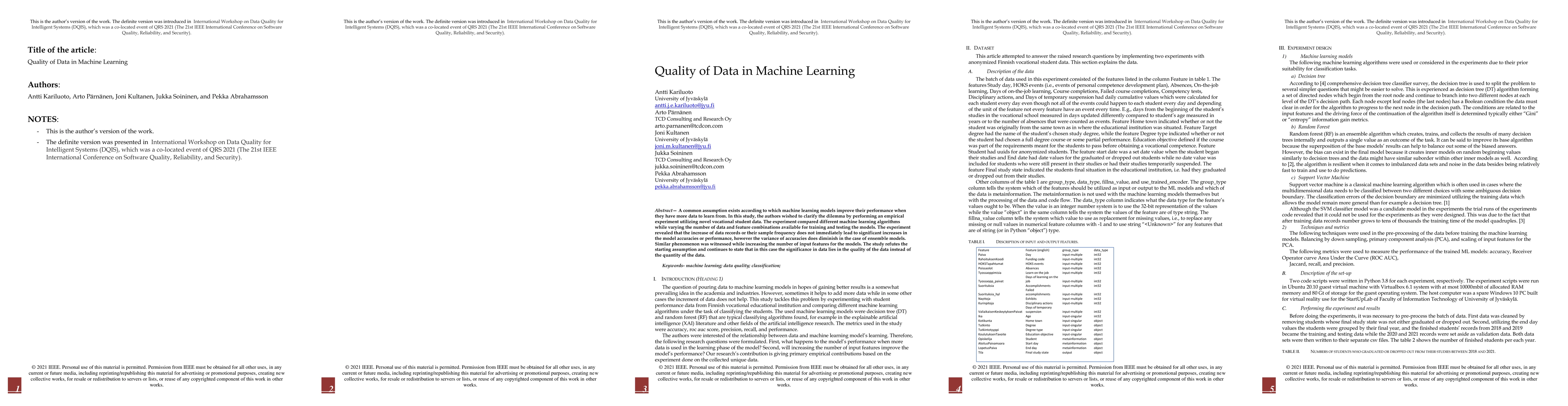 Thumbnail for Quality of Data in Machine Learning