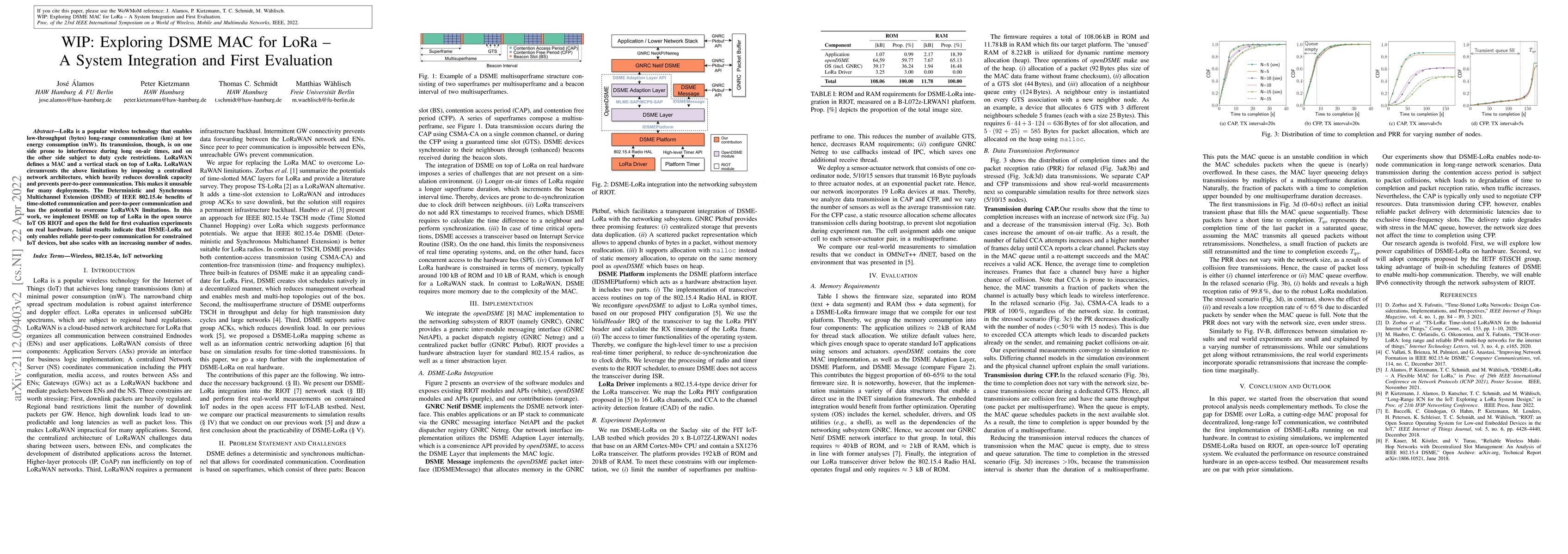 Thumbnail for WIP: Exploring DSME MAC for LoRa -- A System Integration and First
  Evaluation
