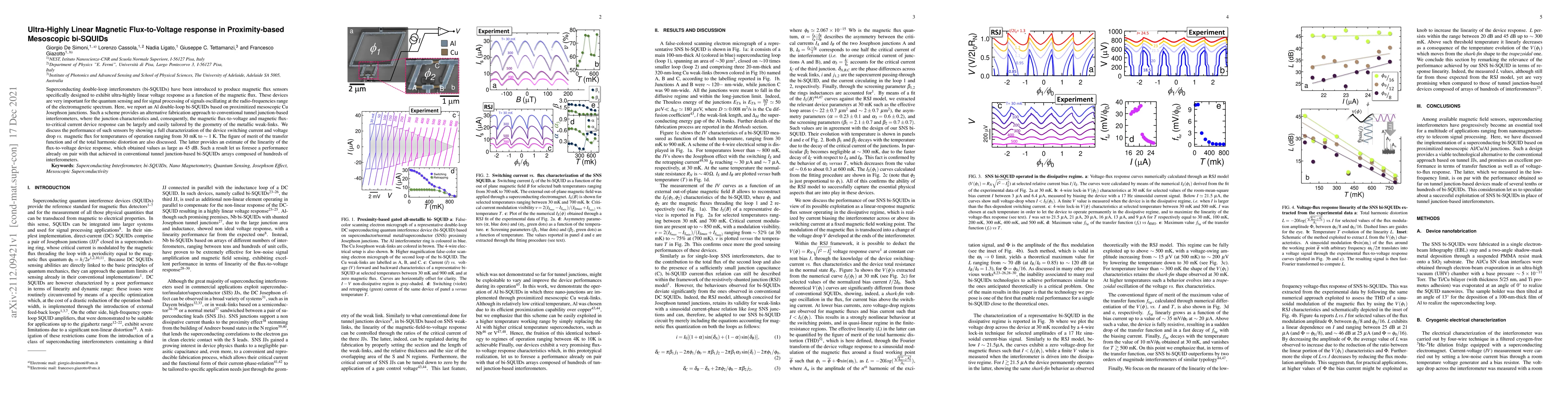 Thumbnail for Ultra-Highly Linear Magnetic Flux-to-Voltage response in Proximity-based
  Mesoscopic bi-SQUIDs
