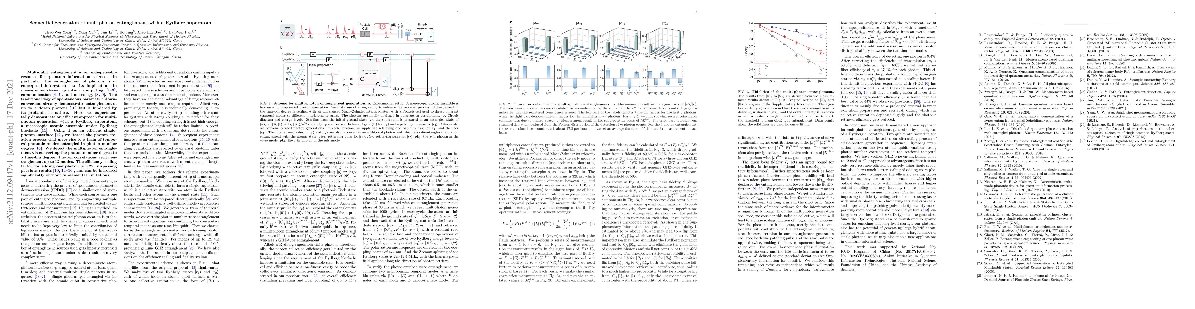 Thumbnail for Sequential generation of multiphoton entanglement with a Rydberg
  superatom
