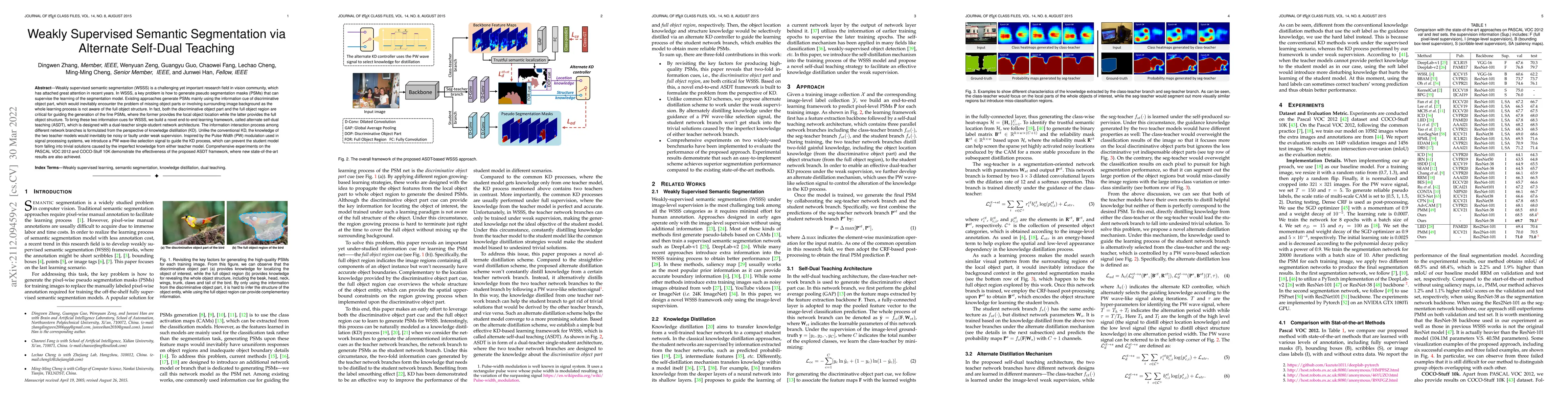 Thumbnail for Weakly Supervised Semantic Segmentation via Alternative Self-Dual
  Teaching