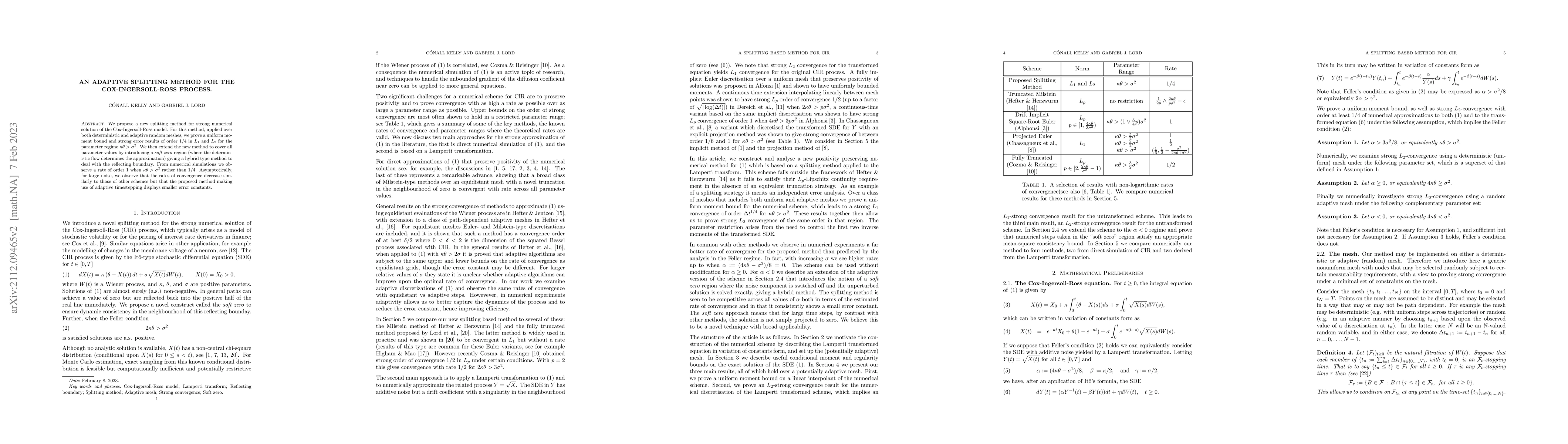 Thumbnail for An adaptive splitting method for the Cox-Ingersoll-Ross process