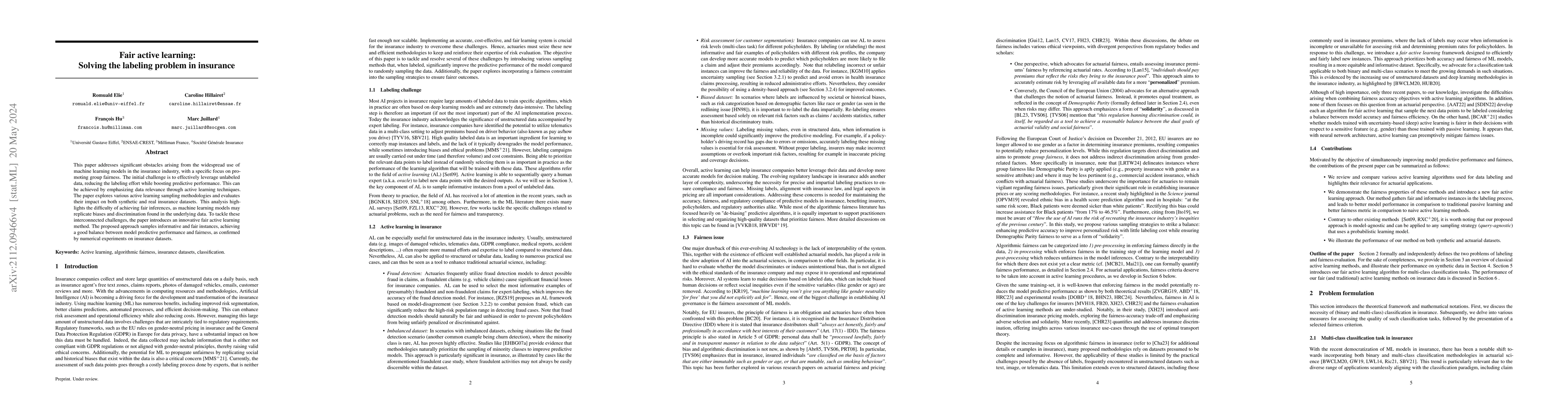 Thumbnail for Fair Active Learning: Solving the Labeling Problem in Insurance