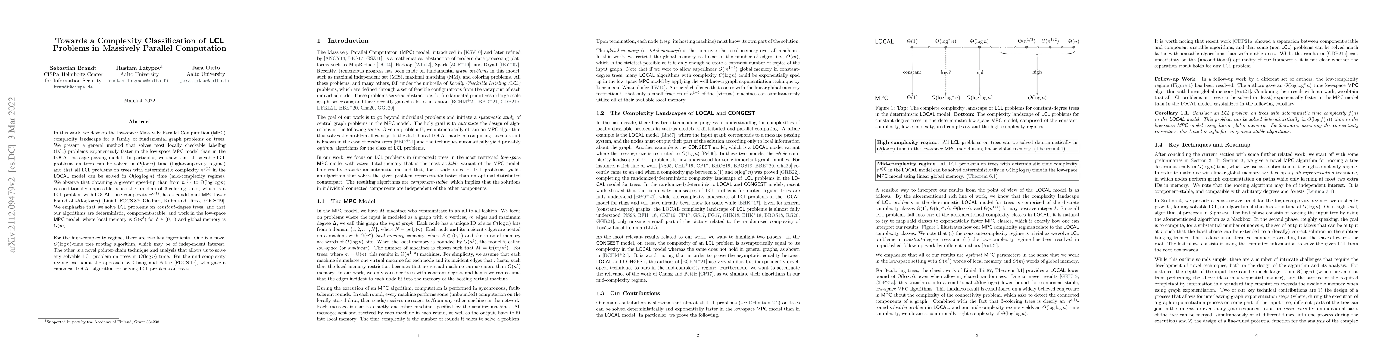Thumbnail for Towards a Complexity Classification of LCL Problems in Massively
  Parallel Computation