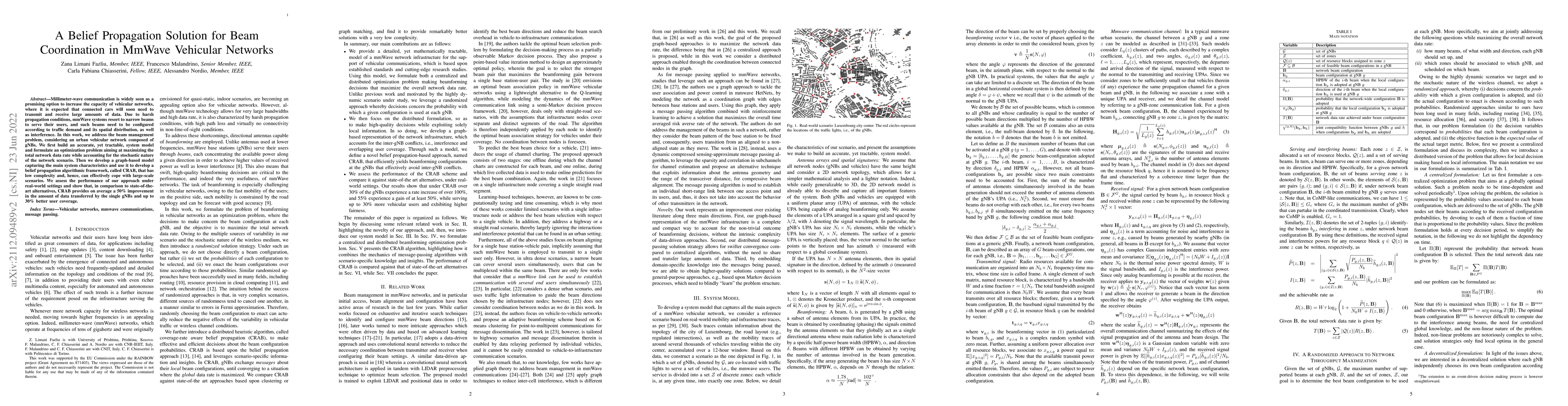 Thumbnail for A Belief Propagation Solution for Beam Coordination in MmWave Vehicular
  Networks