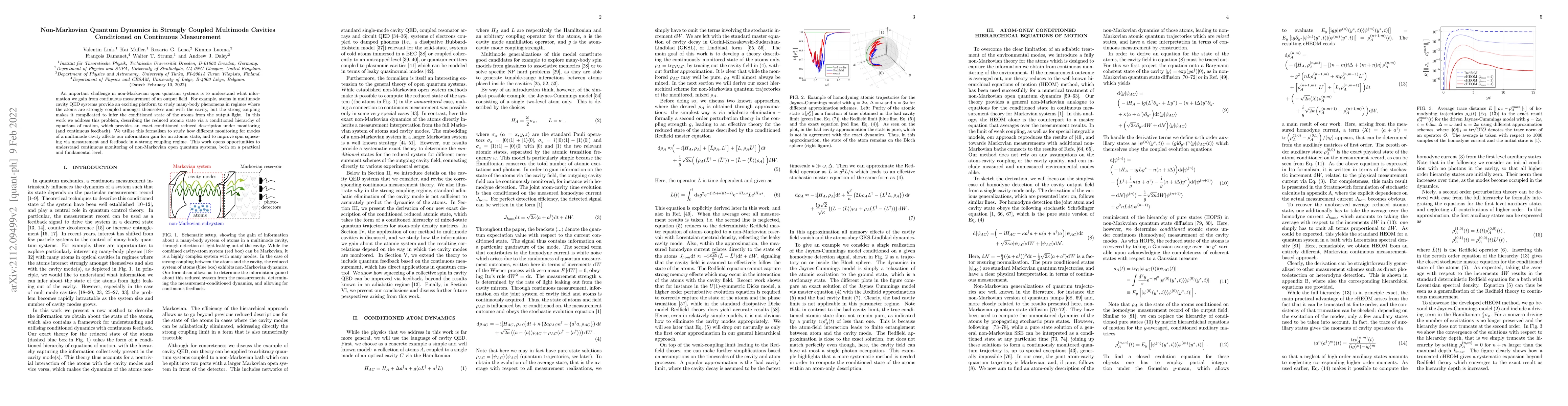 Thumbnail for Non-Markovian Quantum Dynamics in Strongly Coupled Multimode Cavities
  Conditioned on Continuous Measurement
