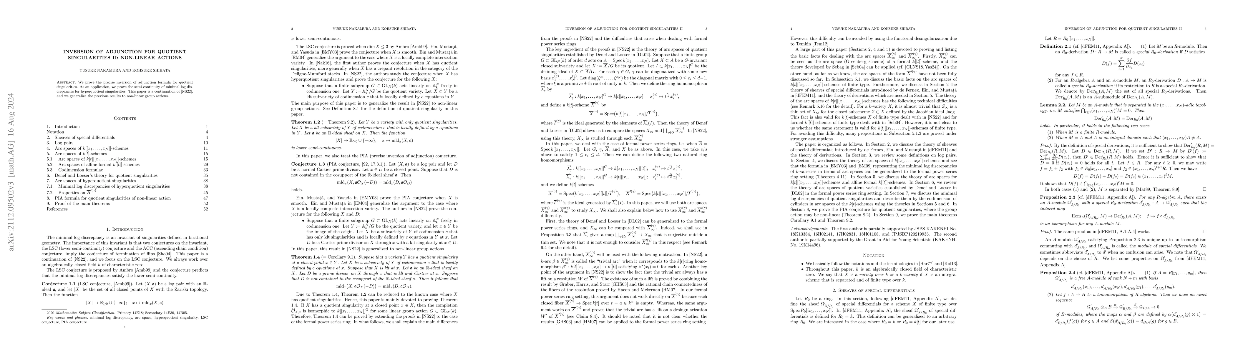 Thumbnail for Inversion of adjunction for quotient singularities II: Non-linear
  actions