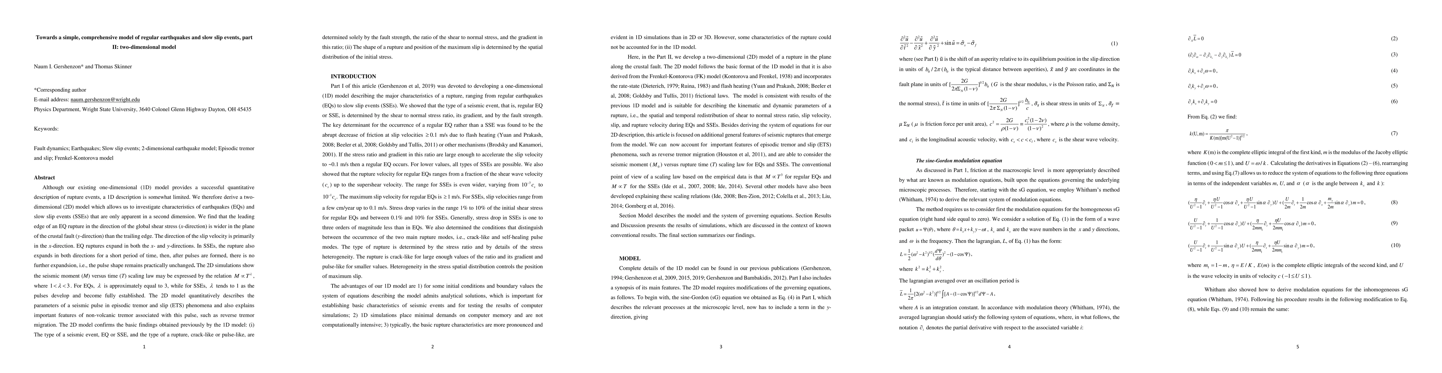 Thumbnail for Towards a simple, comprehensive model of regular earthquakes and slow
  slip events, part II: two-dimensional model