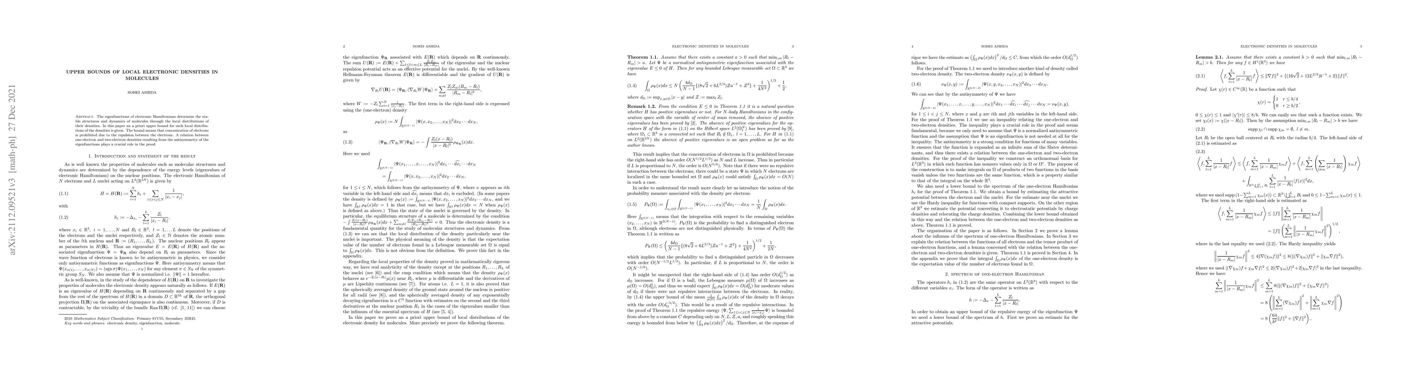 Thumbnail for Upper bounds of local electronic densities in molecules
