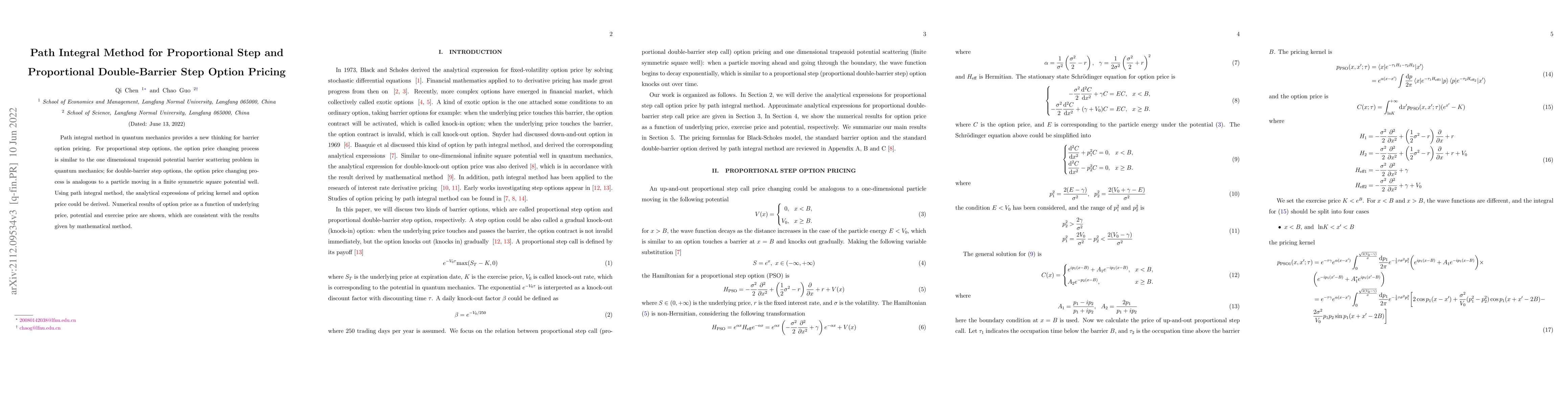 Thumbnail for Path Integral Method for Proportional Step and Proportional
  Double-Barrier Step Option Pricing