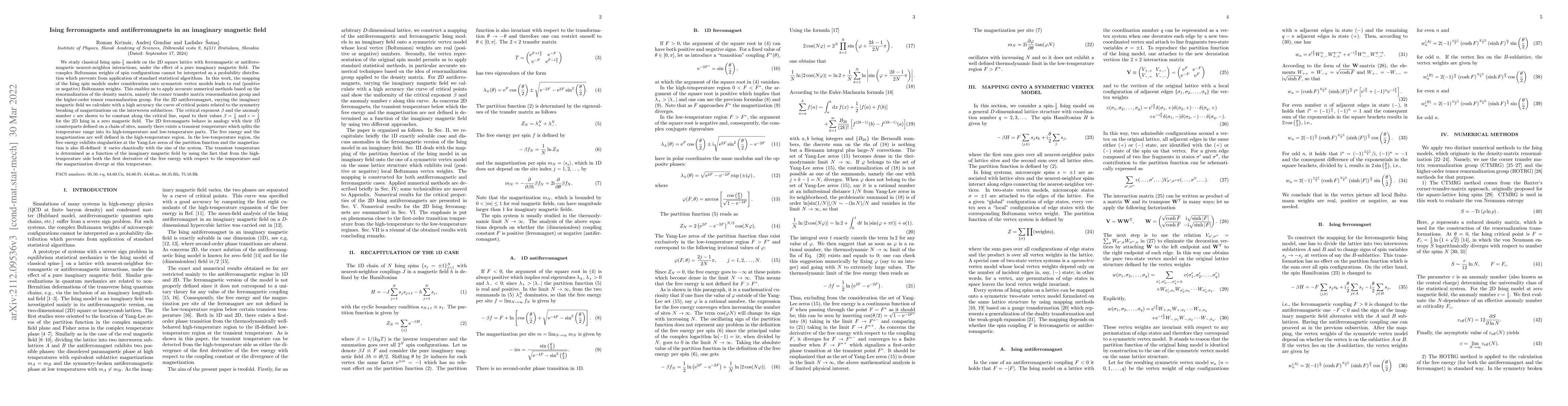 Thumbnail for Ising ferromagnets and antiferromagnets in an imaginary magnetic field
