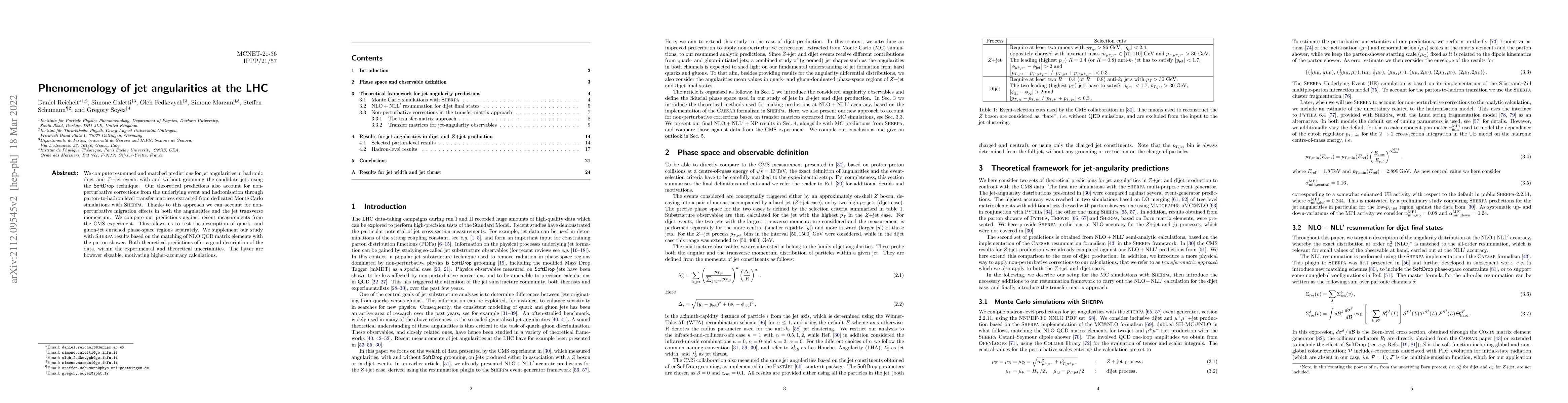 Thumbnail for Phenomenology of jet angularities at the LHC