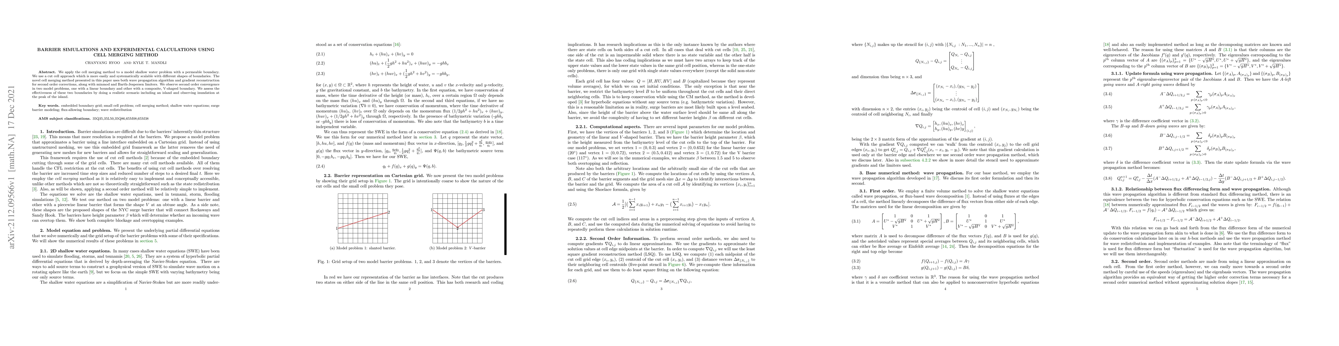Thumbnail for Barrier Simulations and Experimental Calculations Using Cell Merging
  Method