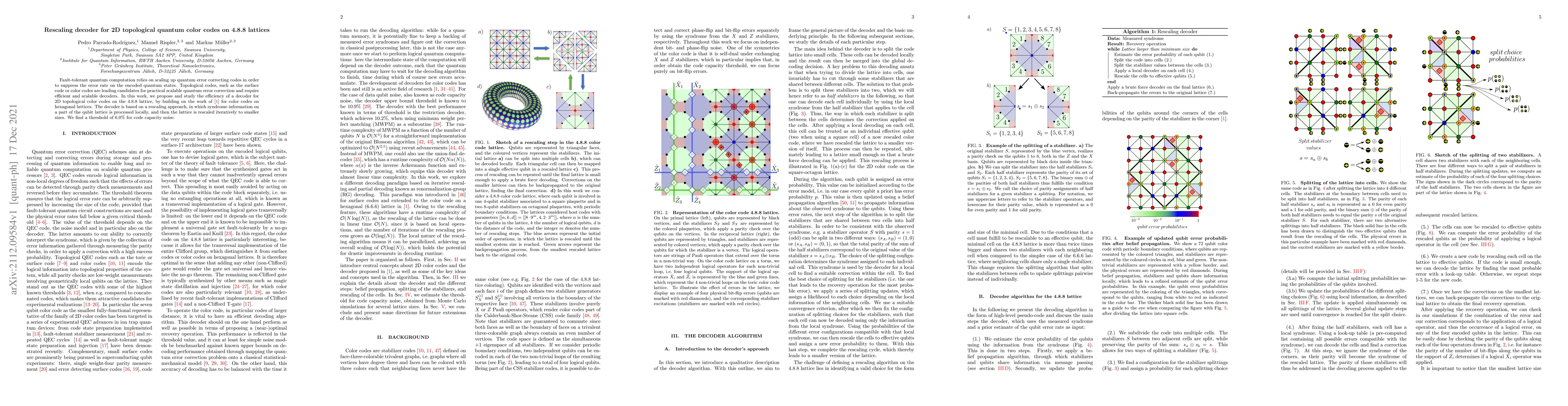Thumbnail for Rescaling decoder for 2D topological quantum color codes on 4.8.8
  lattices