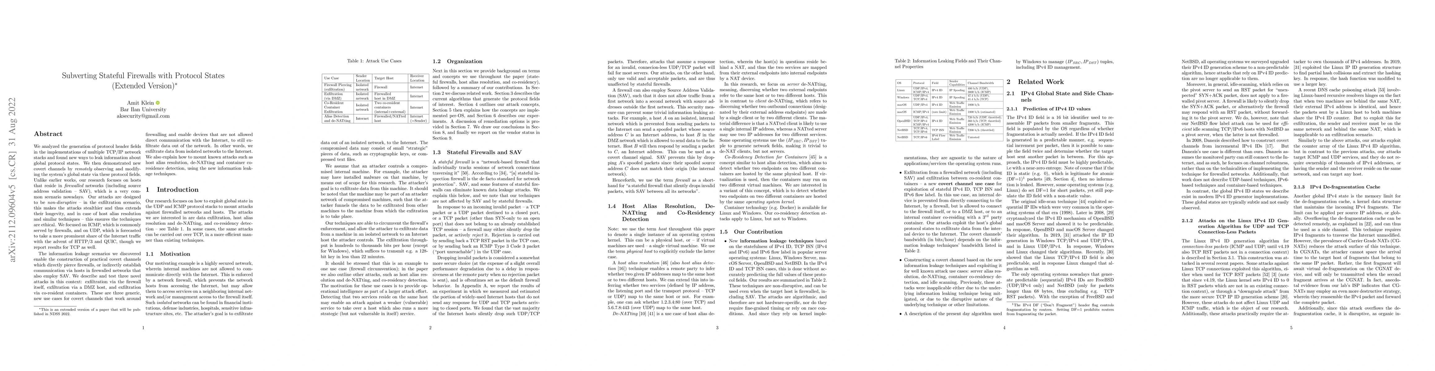 Thumbnail for Subverting Stateful Firewalls with Protocol States (Extended Version)