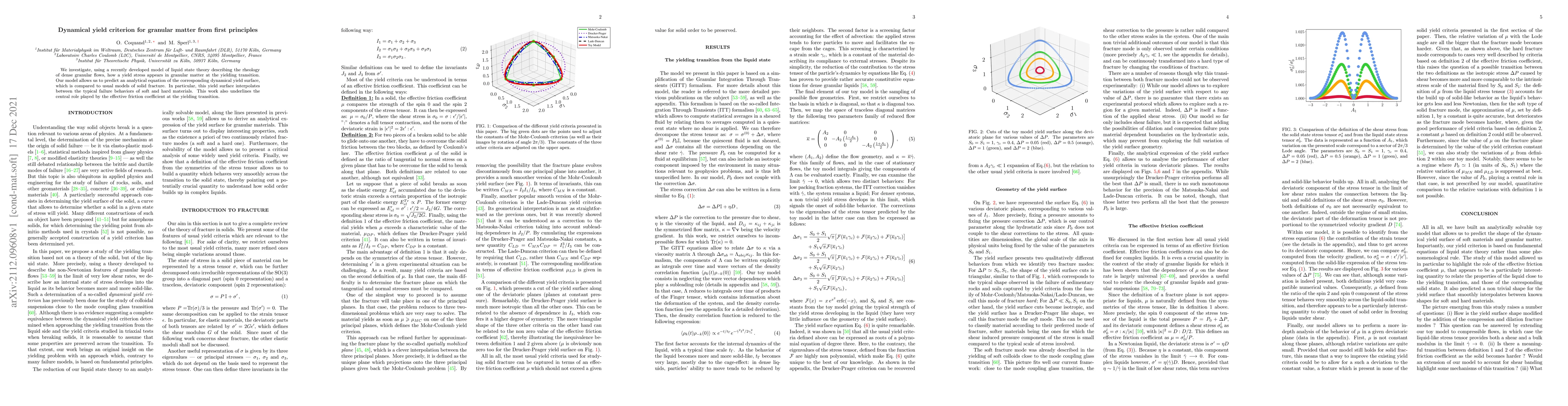 Thumbnail for Dynamical yield criterion for granular matter from first principles