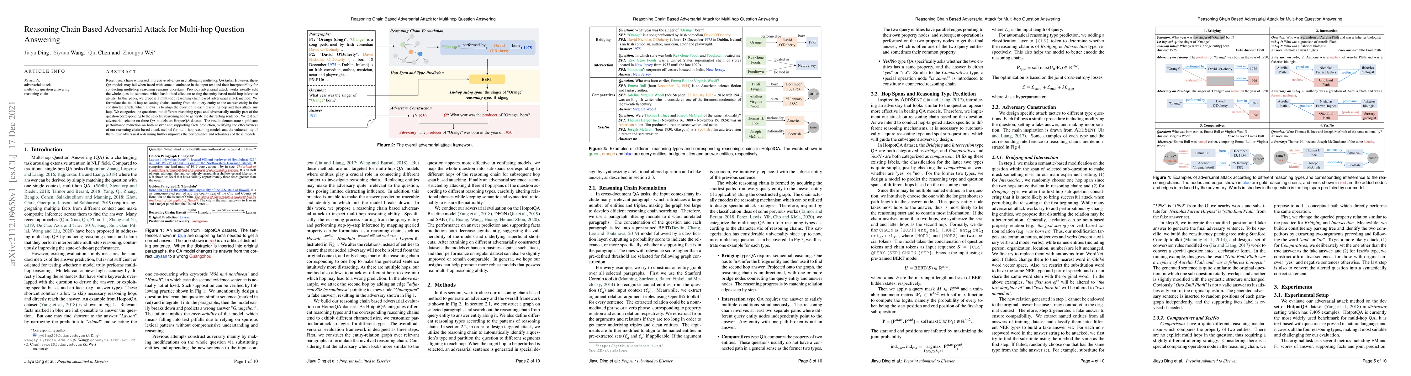 Thumbnail for Reasoning Chain Based Adversarial Attack for Multi-hop Question
  Answering