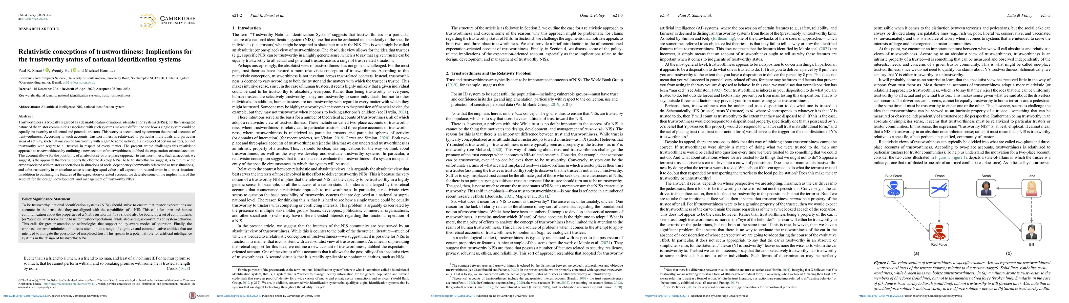 Thumbnail for Relativistic Conceptions of Trustworthiness: Implications for the
  Trustworthy Status of National Identification Systems