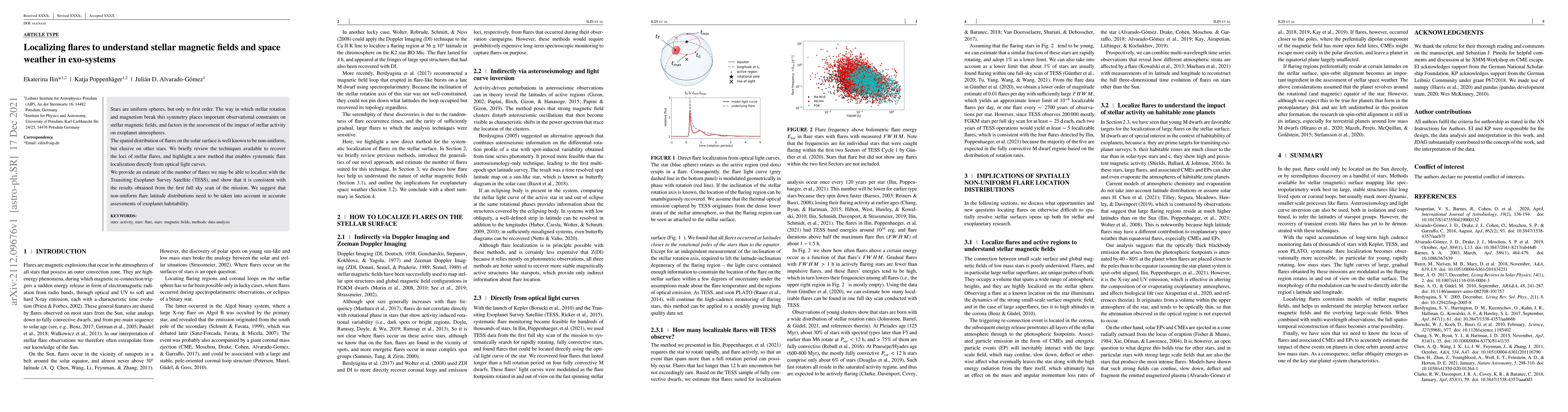 Thumbnail for Localizing flares to understand stellar magnetic fields and space
  weather in exo-systems