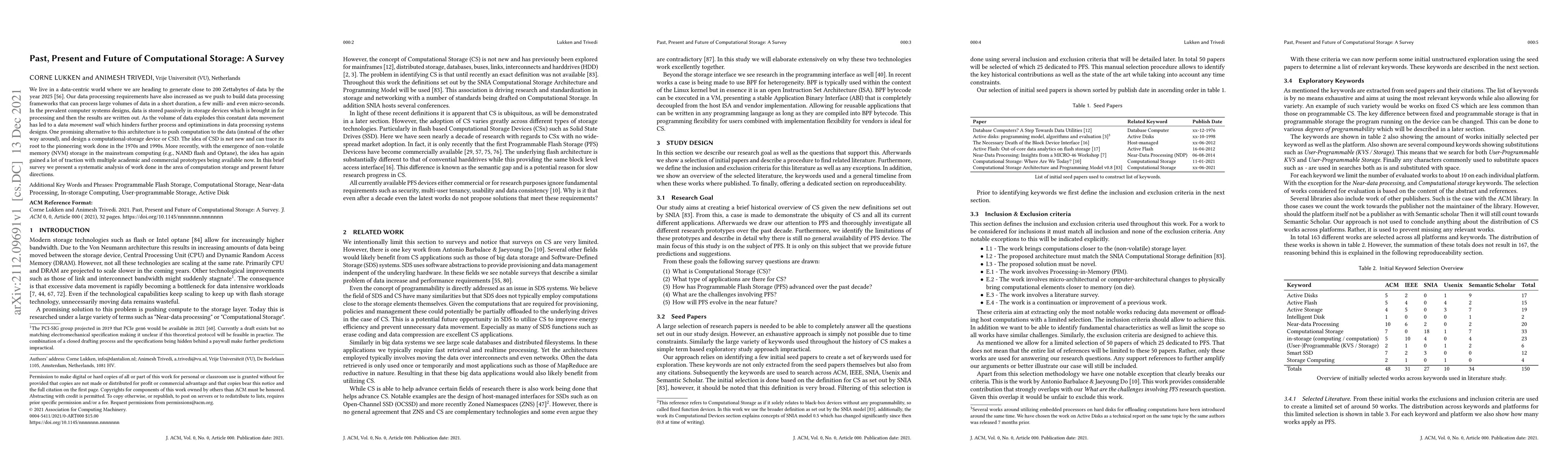 Thumbnail for Past, Present and Future of Computational Storage: A Survey