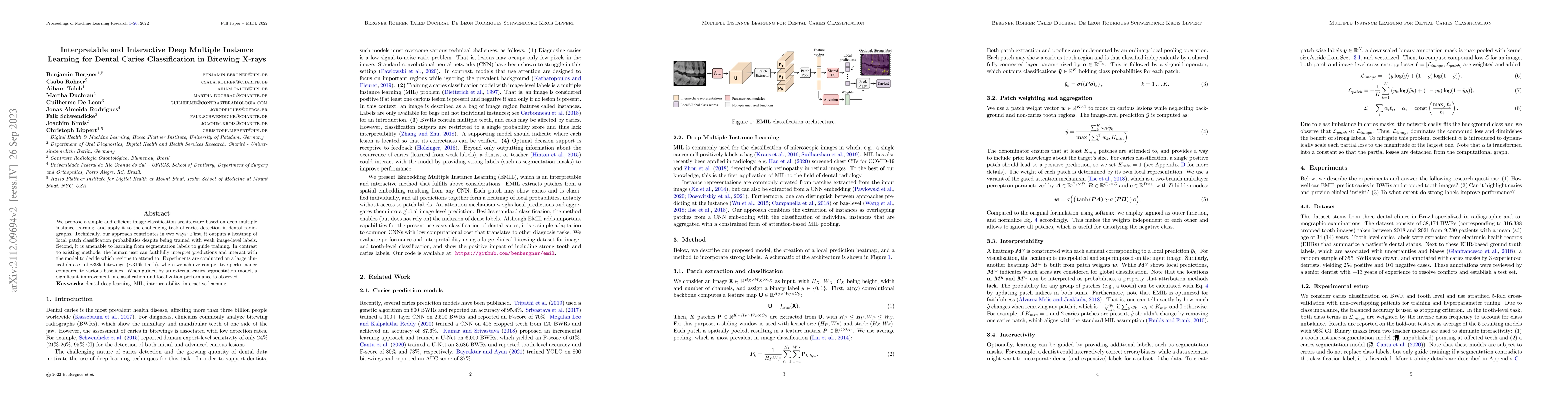 Thumbnail for Interpretable and Interactive Deep Multiple Instance Learning for Dental
  Caries Classification in Bitewing X-rays