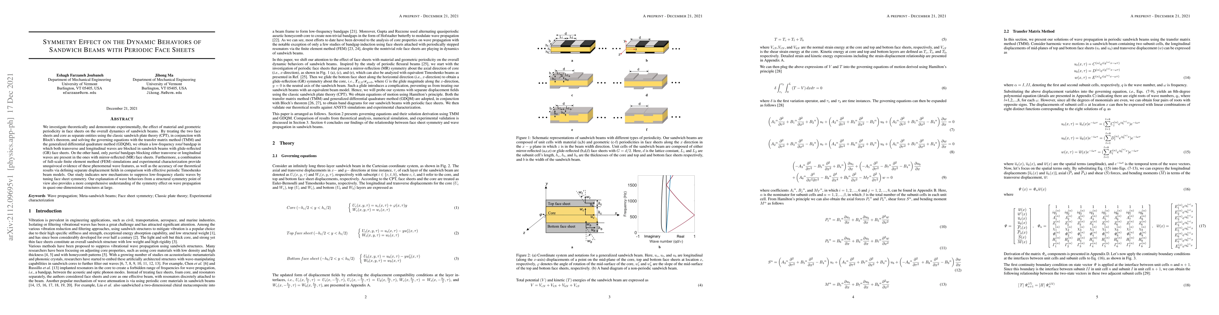 Thumbnail for Symmetry Effect on the Dynamic Behaviors of Sandwich Beams with Periodic
  Face Sheets