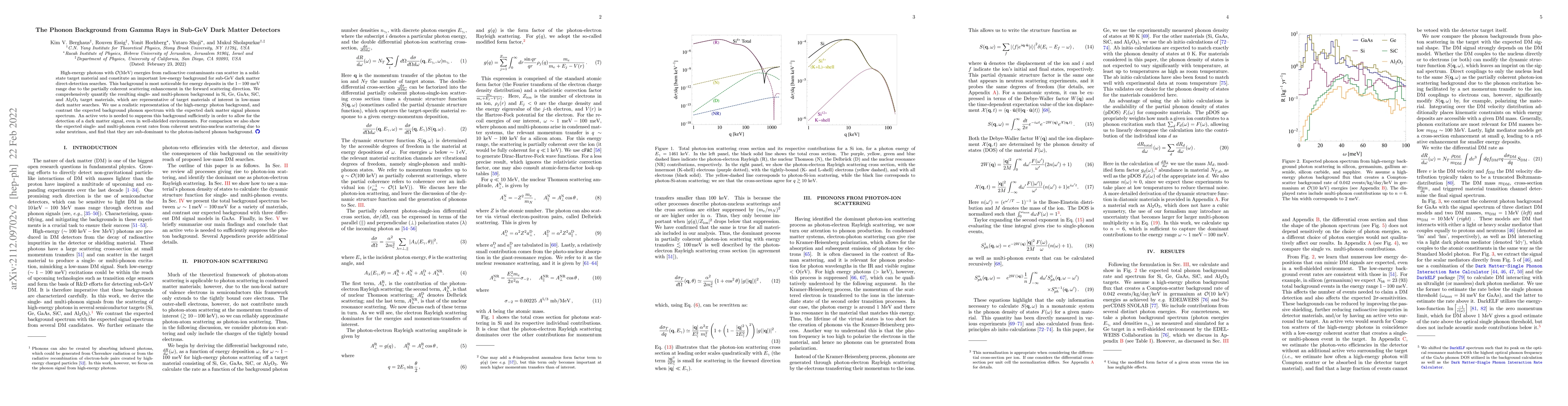 Thumbnail for The Phonon Background from Gamma Rays in Sub-GeV Dark Matter Detectors