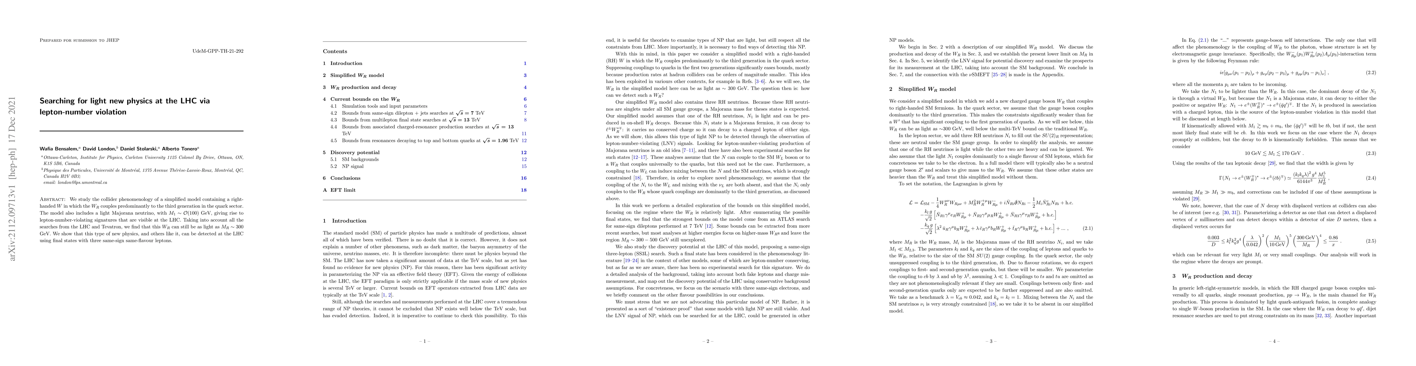Thumbnail for Searching for light new physics at the LHC via lepton-number violation