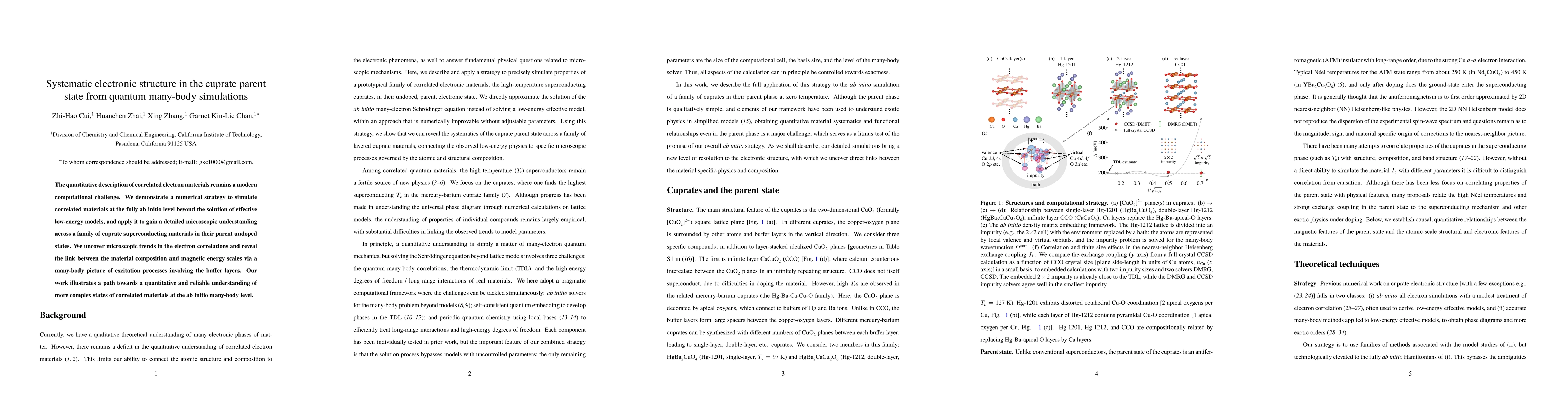 Thumbnail for Systematic electronic structure in the cuprate parent state from quantum
  many-body simulations