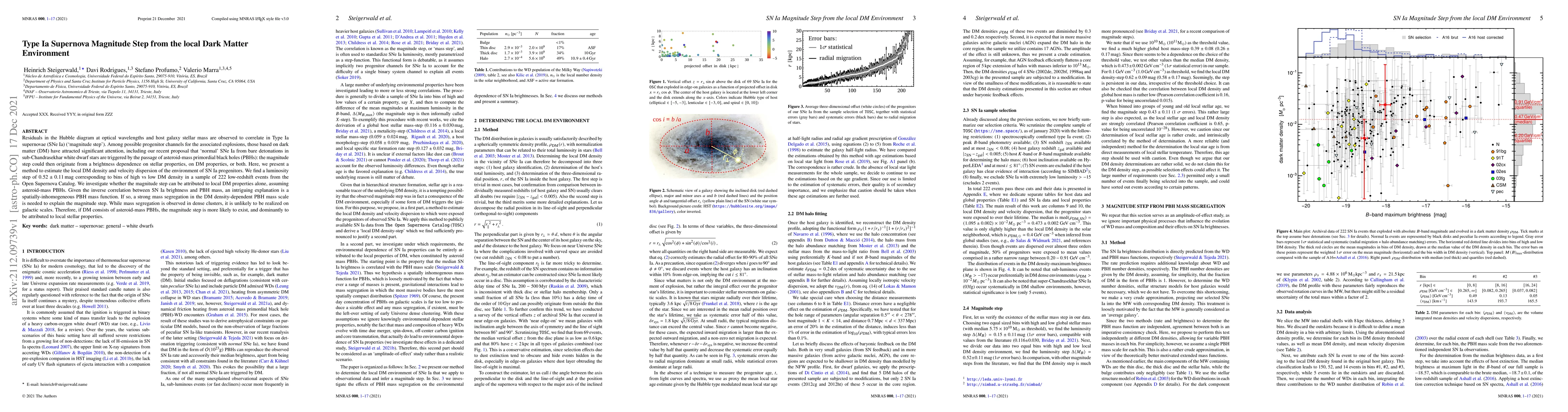 Thumbnail for Type Ia Supernova Magnitude Step from the local Dark Matter Environment