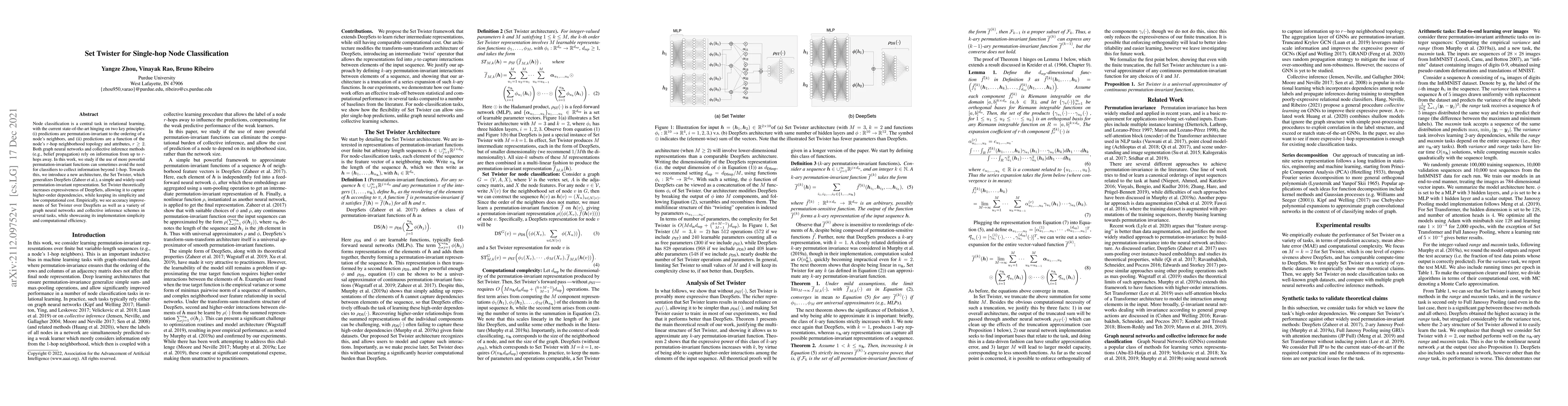 Thumbnail for Set Twister for Single-hop Node Classification