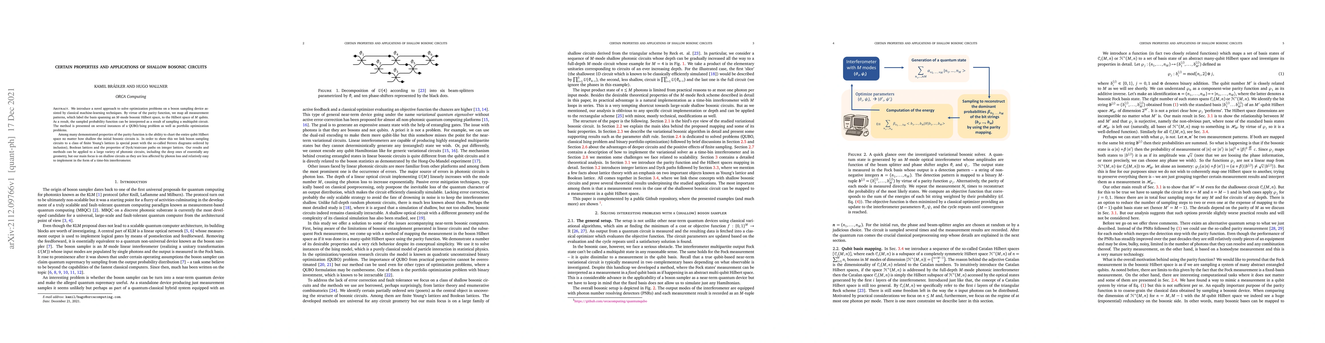 Thumbnail for Certain properties and applications of shallow bosonic circuits
