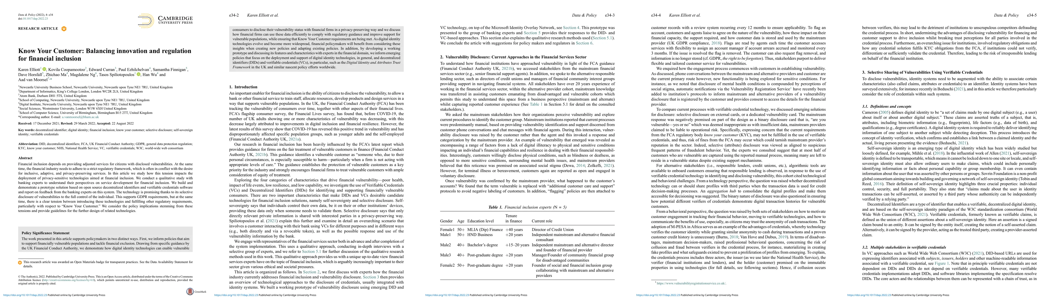 Thumbnail for Know Your Customer: Balancing Innovation and Regulation for Financial
  Inclusion