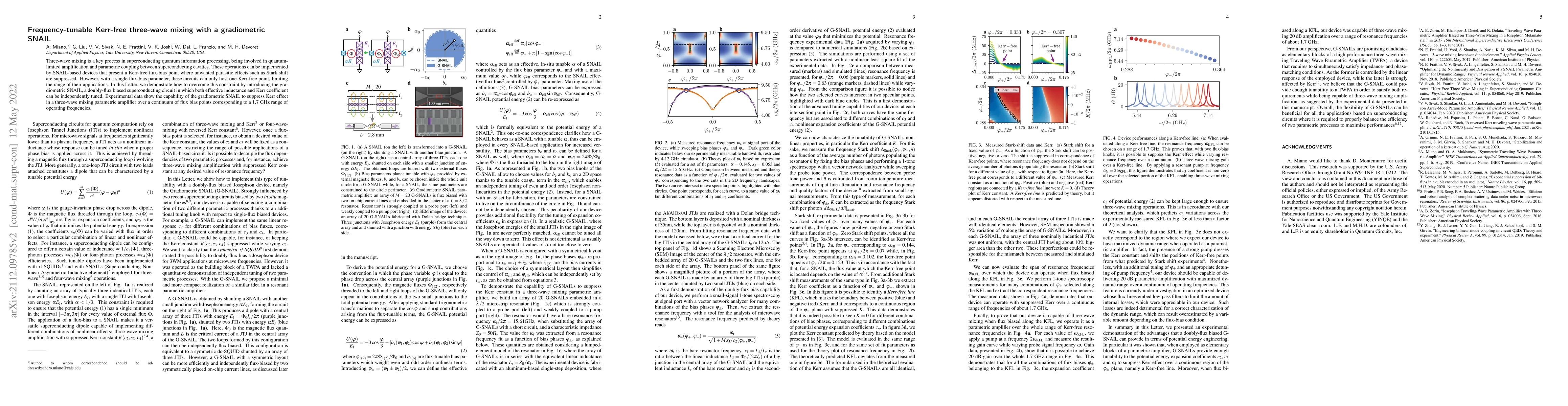 Thumbnail for Frequency-tunable Kerr-free three-wave mixing with a gradiometric SNAIL