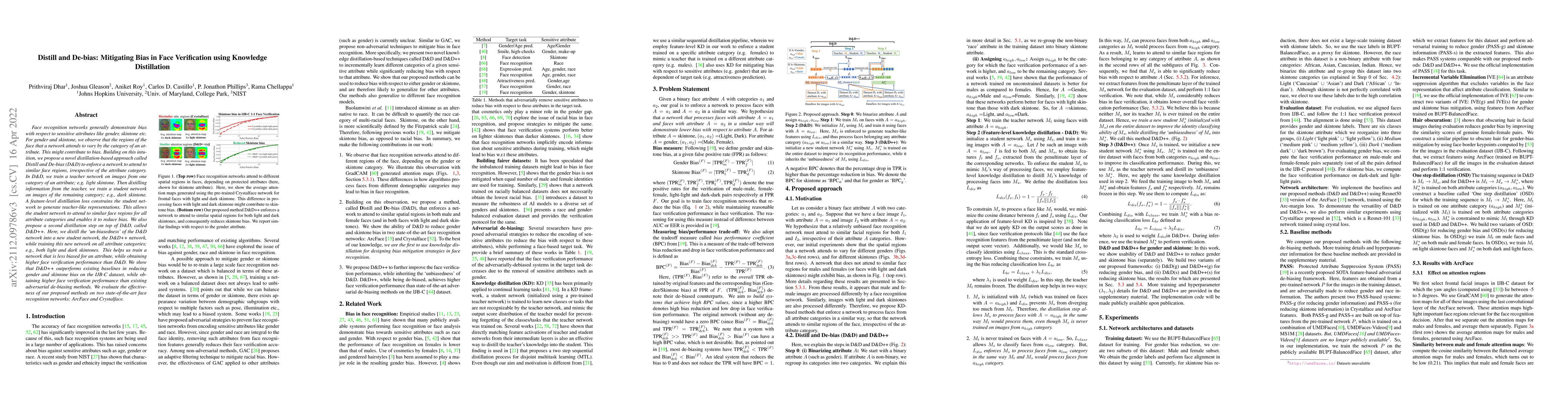 Thumbnail for Distill and De-bias: Mitigating Bias in Face Verification using
  Knowledge Distillation