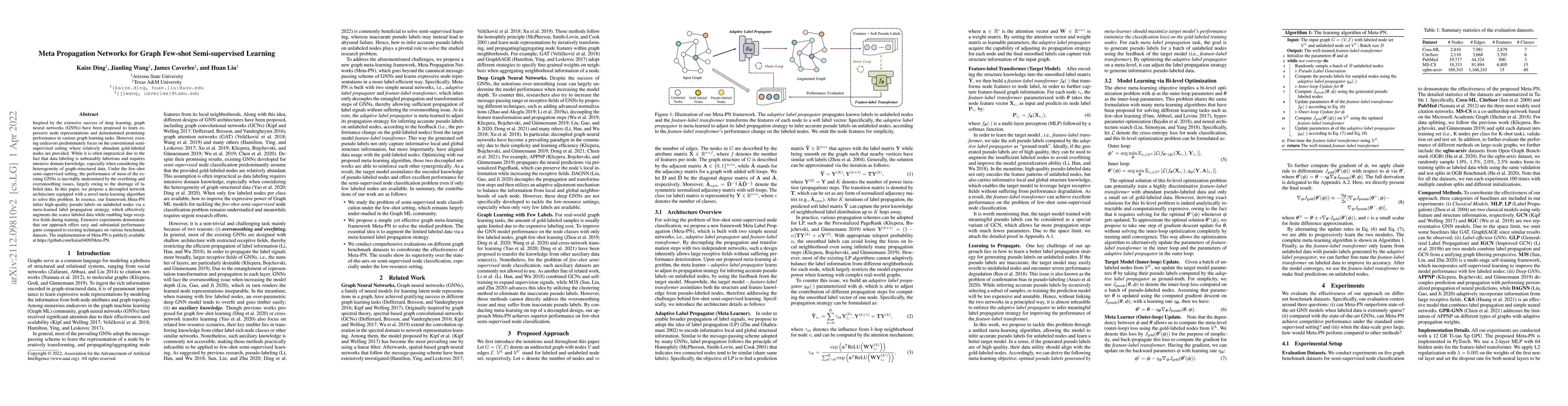 Thumbnail for Meta Propagation Networks for Graph Few-shot Semi-supervised Learning