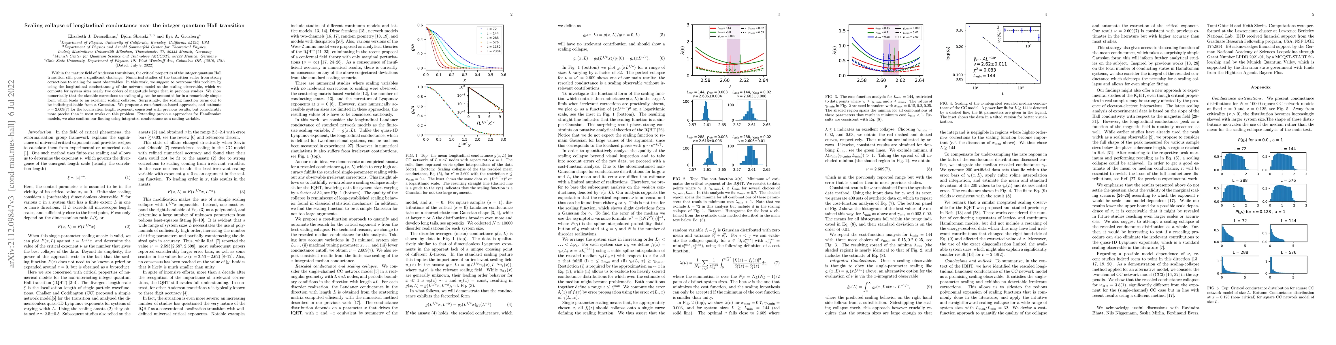 Thumbnail for Scaling collapse of longitudinal conductance near the integer quantum
  Hall transition