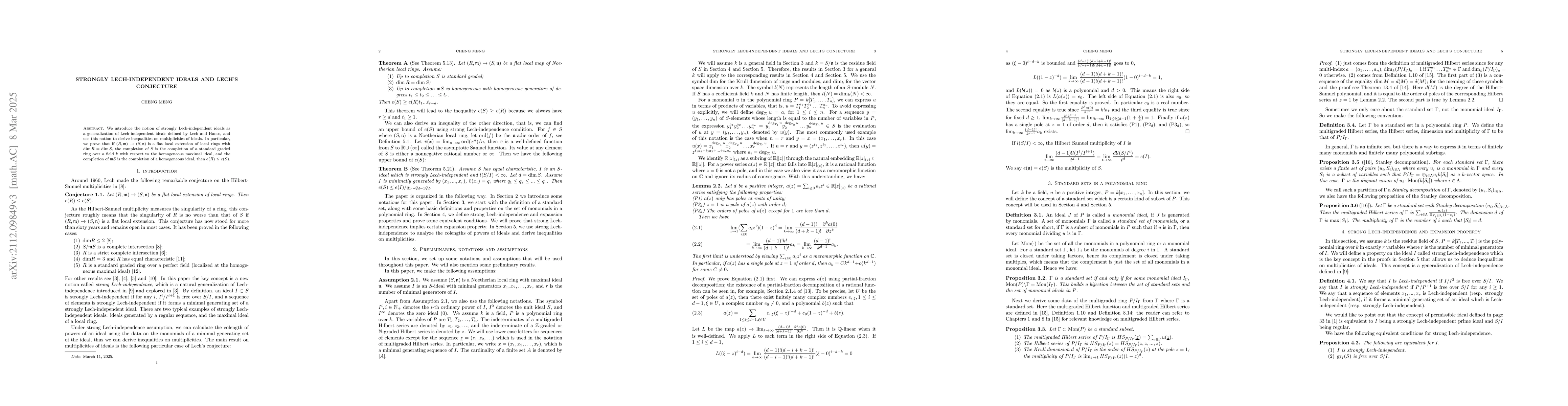 Thumbnail for Strongly Lech-independent ideals and Lech's conjecture